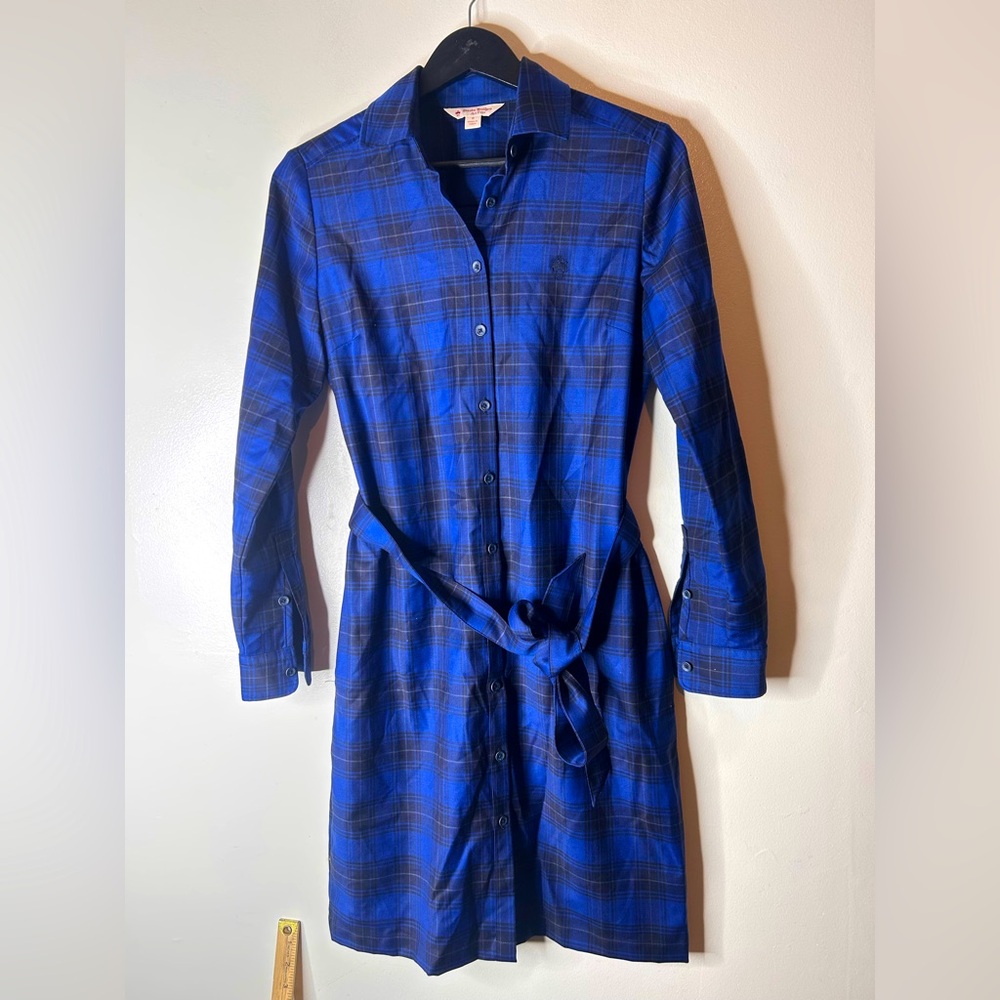 Brooks Brothers Red Fleece wool plaid shirtdress